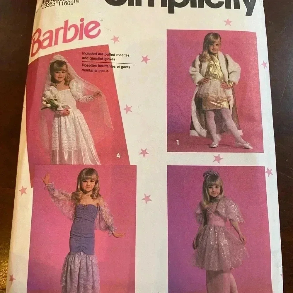 4/$50 Simplicity 7430 Barbie dress Halloween  costume size 3-8